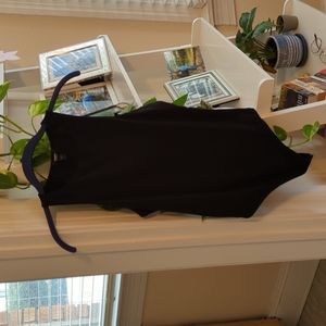 NWOT Express Black Body Contour Double Layer High Neck Thong Bodysuit